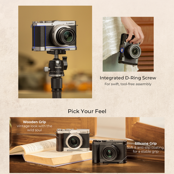 SmallRig L-Shaped Mount Plate with Silicone Handle for LUMIX L10 5701 - Silver