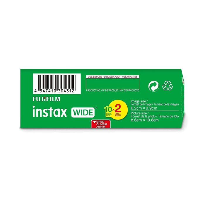 Fujifilm Instax Wide White Frame Instant Film Twin Pack - 20 Exposures