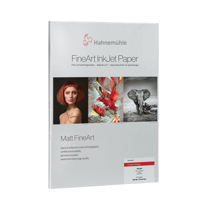 Hahnemühle German Etching FineArt Textured Matte Inkjet Paper 310gsm, 17 x 22" - 25 Sheets
