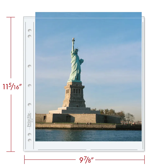 Print File 811-2P Archival Photo Pages with 1 Pocket for Photos or Documents (Holds 8.5x11" Prints) - 25 Pack