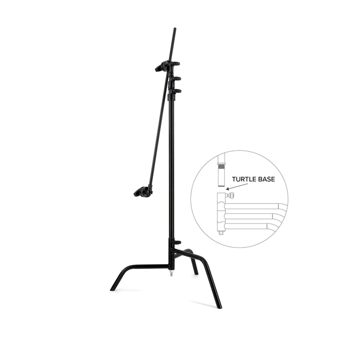 Matthews 40" C+Stand with Spring Loaded Turtle Base, Grip Head & Arm Black