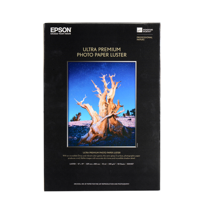 Epson Ultra Premium Luster Photo Paper, 13x19 - 50 Sheets