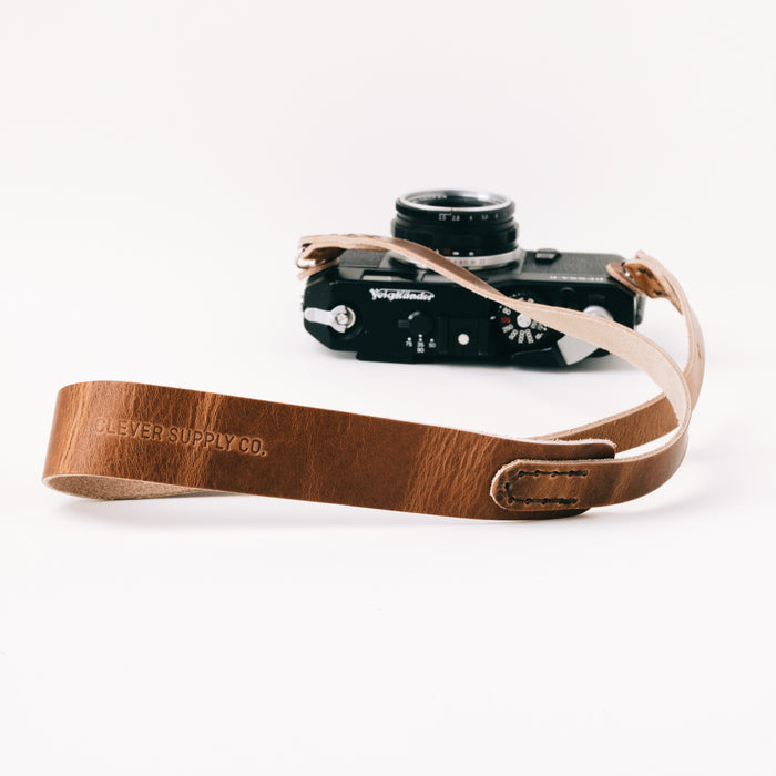 Clever Supply Traditional Camera Strap with Split Ring, 50" - English Tan
