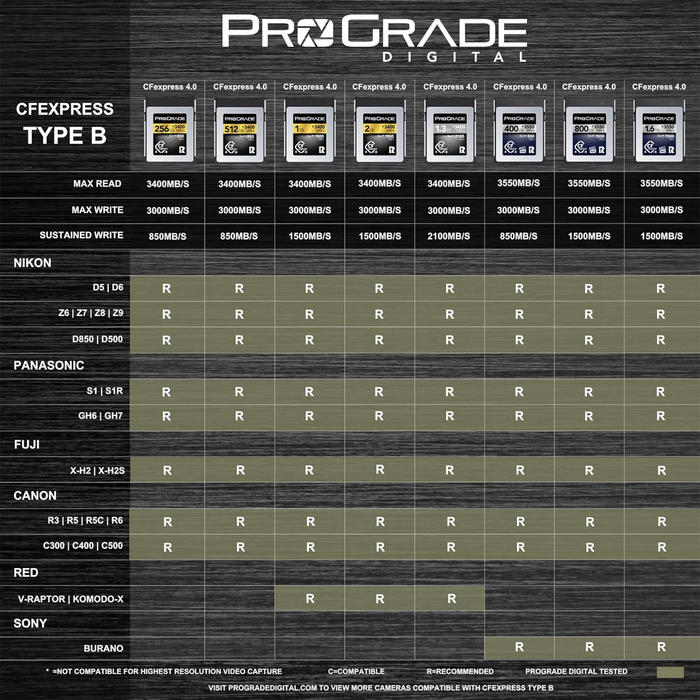 ProGrade Digital 2TB CFexpress Type B 4.0 Gold Memory Card
