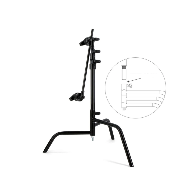Matthews 20" C+Stand with Spring Loaded Turtle Base, Grip Head & Arm Black
