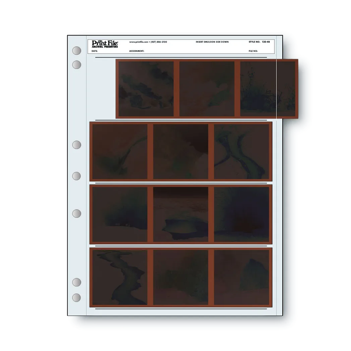 Print File 120-3HB Archival Negative Pages for 120 Film (Holds 3 Strips) - 25 Pack