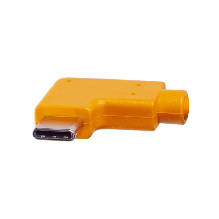 Tether Tools TetherPro USB-A 3.0 to Right Angle USB-C Pigtail Cable, 20" (50cm) - High-Visibility Orange