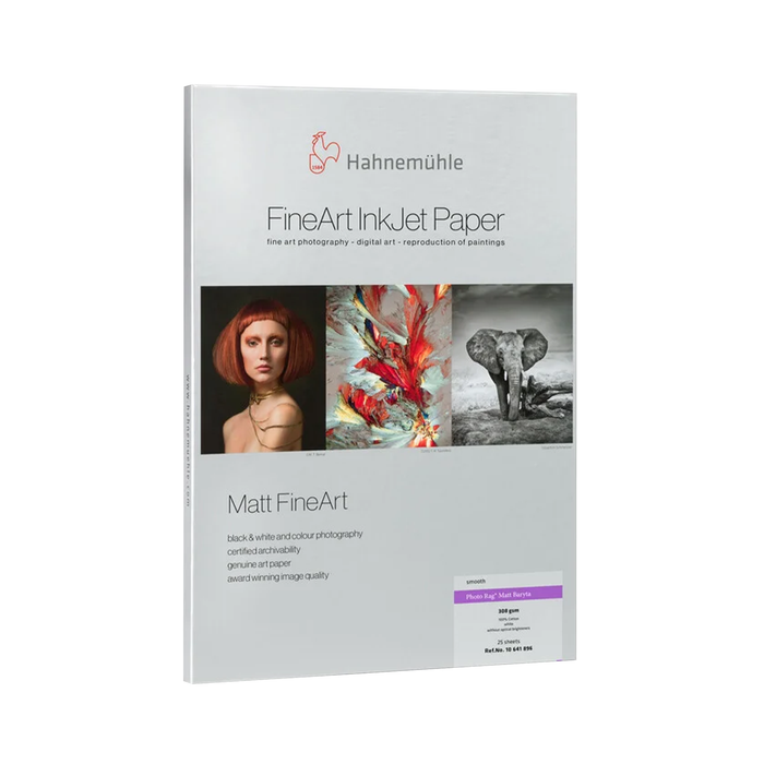 Hahnemühle Photo Rag Matt Baryta FineArt Inkjet Paper, 308, 8.5" x 11" - 25 Sheets