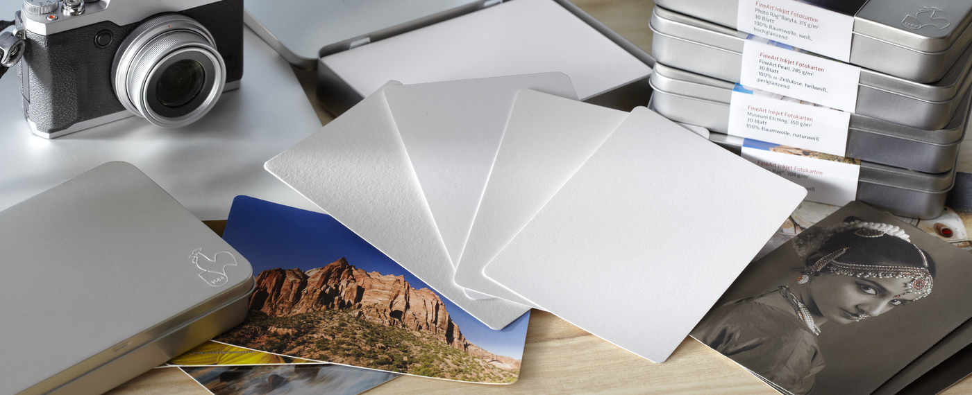 Hahnemühle Photo Rag Baryta Glossy FineArt Photo Cards in Tin Box, 315, 4" x 6" - 30 Cards