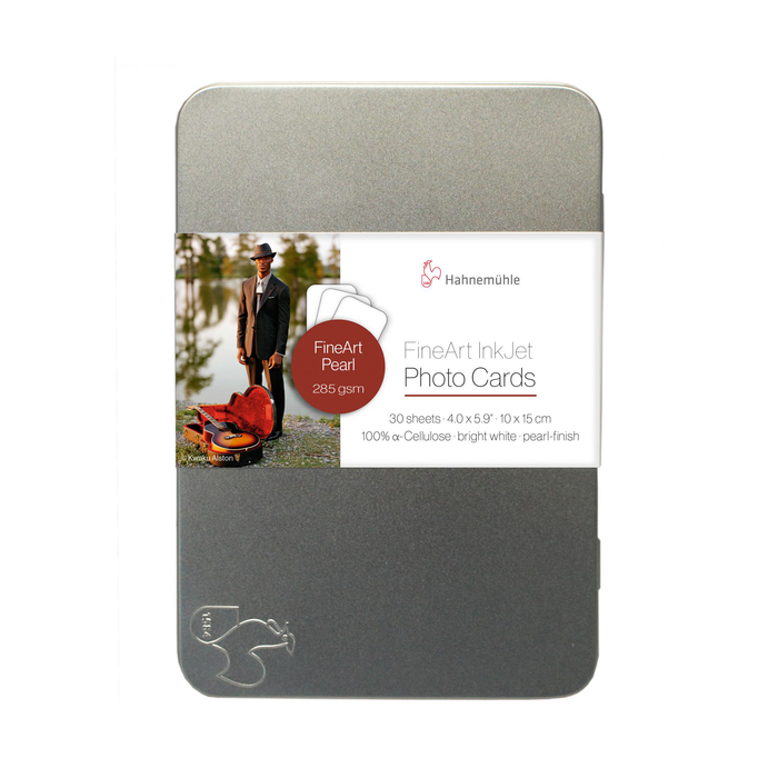 Hahnemühle FineArt Pearl Photo Cards in Tin Box, 285, 4" x 6" - 30 Cards