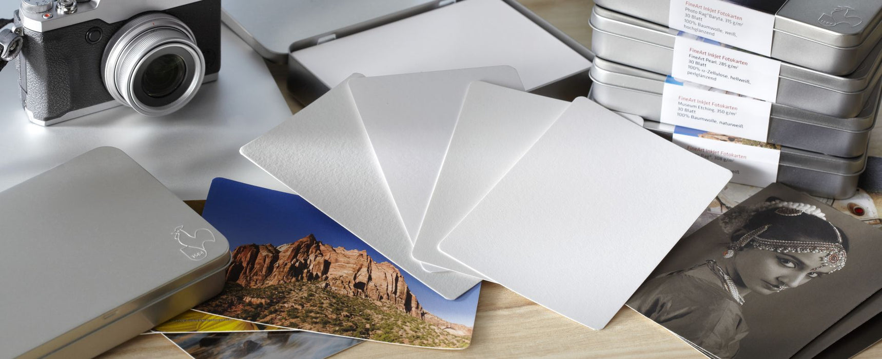 Hahnemühle FineArt Pearl Photo Cards in Tin Box, 285, 4" x 6" - 30 Cards