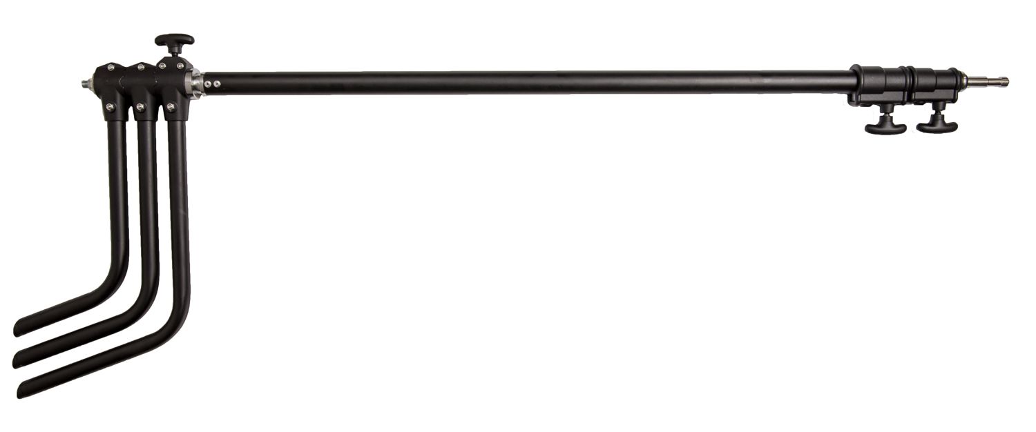 LumoPro 40" Double Riser C-Stand with Turtle Base - Black