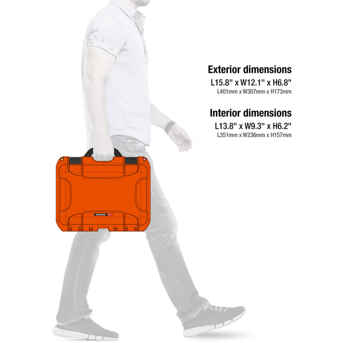 Nanuk 915 Medium-Series Protective Case with Cubed Foam & Lid Foam - Orange