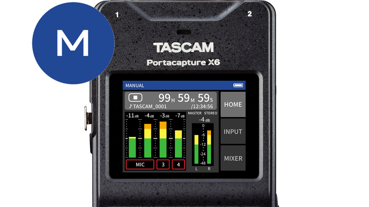 Tascam Portacapture X6 32-Bit 6-Channel Multitrack Handheld Recorder