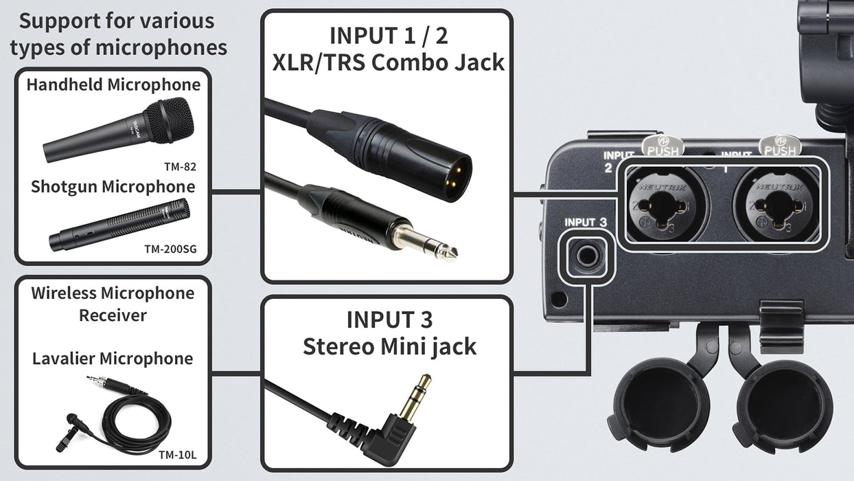 Tascam CA-XLR2D-F XLR Microphone Adapter for Fujifilm Mirrorless Cameras