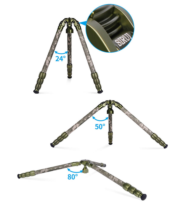 Sirui CT-3204 Professional Carbon Fiber Tripod with Flat and 75mm Bowl Mount - Camouflage