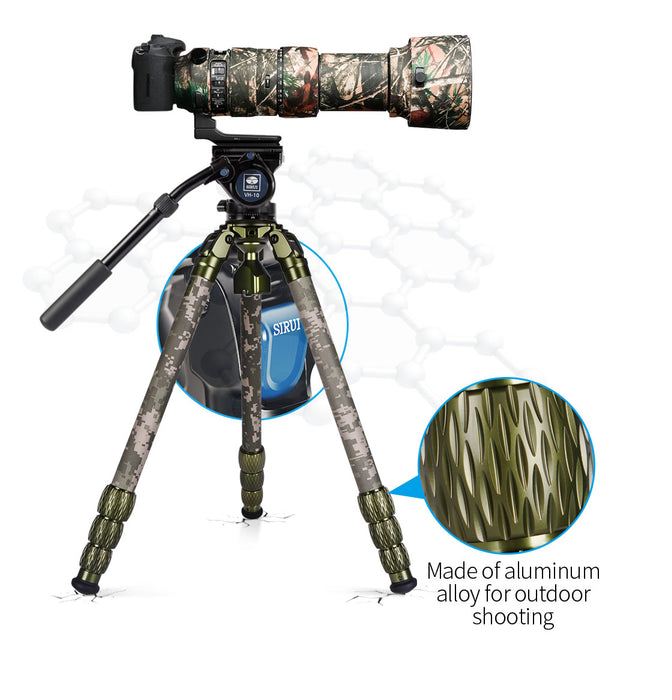 Sirui CT-3204 Professional Carbon Fiber Tripod with Flat and 75mm Bowl Mount - Camouflage