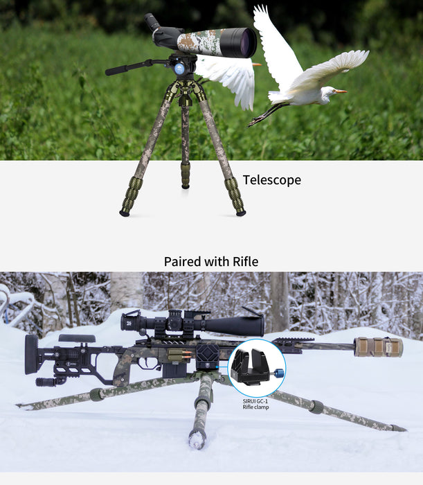 Sirui CT-3204 Professional Carbon Fiber Tripod with Flat and 75mm Bowl Mount - Camouflage