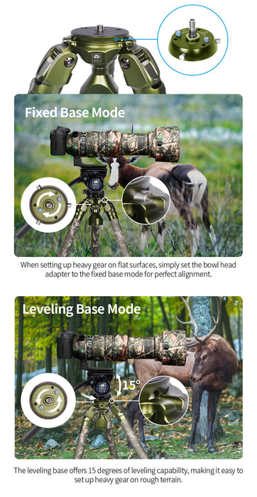 Sirui CT-3204 Professional Carbon Fiber Tripod with Flat and 75mm Bowl Mount - Camouflage