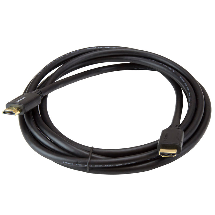 StarTech Premium High Speed Ultra HD 4K 60Hz 2.0 Male to Male HDMI Cable with Ethernet for UHD Monitors, TVs, Displays - 10ft (3m)