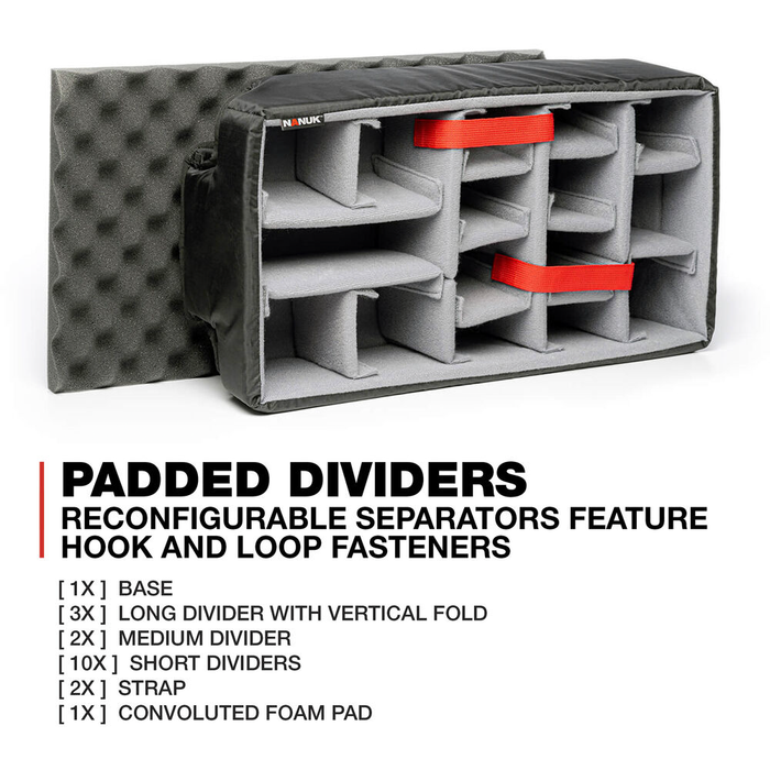 Nanuk 935 Wheeled Protective Case with Padded Dividers & Lid Foam - Graphite