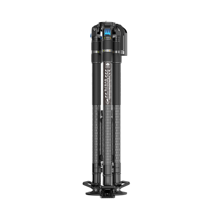 Sirui SVS75 Rapid System One-Step Height Adjustment Carbon Fiber Video Tripod with 75mm Half Bowl & Mid-Level Spreader