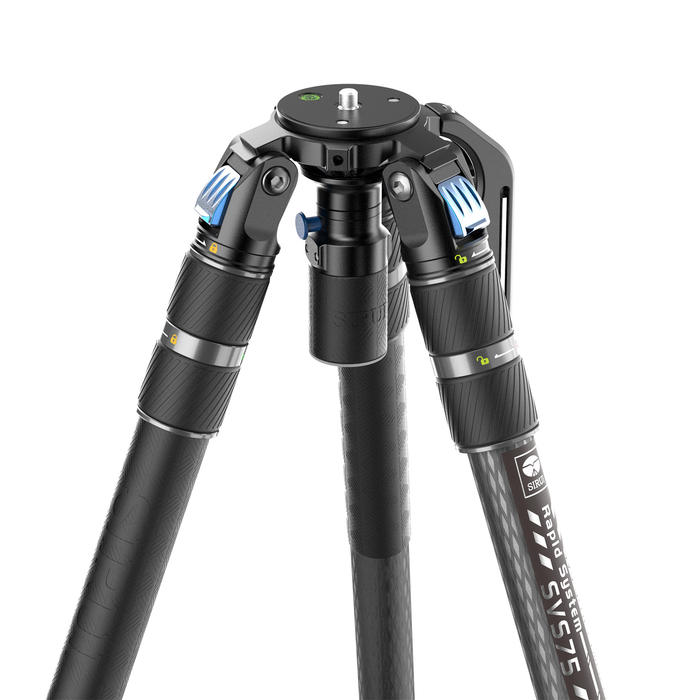 Sirui SVS75 Rapid System One-Step Height Adjustment Carbon Fiber Video Tripod with 75mm Half Bowl & Mid-Level Spreader
