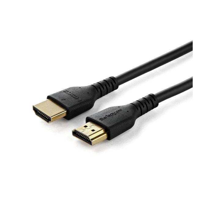 StarTech Premium High Speed UHD 4K 60Hz HDR 2.0 Male to Male HDMI Cable with Ethernet and Aramid Fiber for Ultra HD Monitors, TVs & Displays - 3ft (1m)