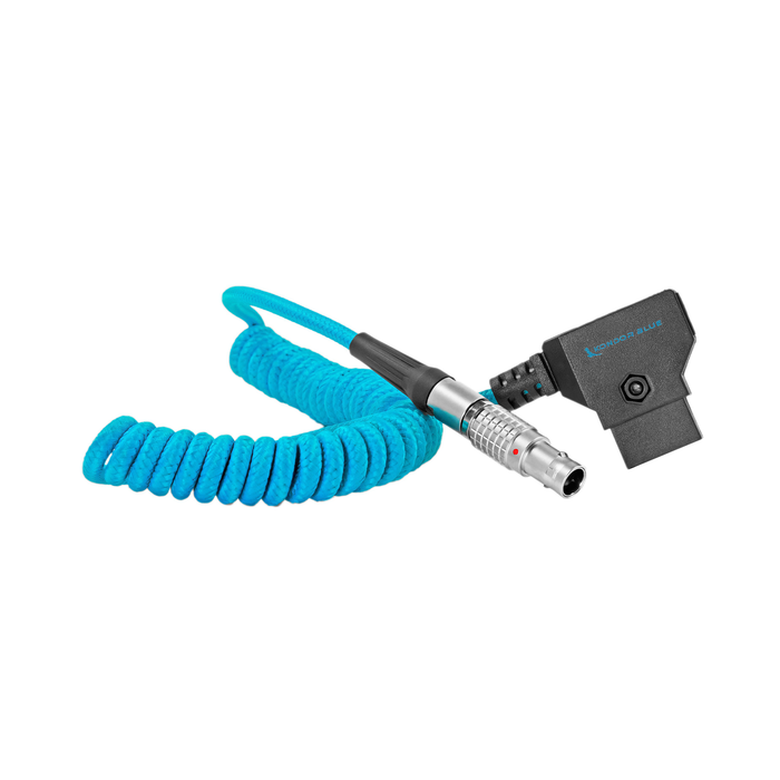Kondor Blue D-Tap to LEMO 2 Pin 0B Male Power Cable for Z CAM, SmallHD, Teradek, 20" Coiled - Kondor Blue