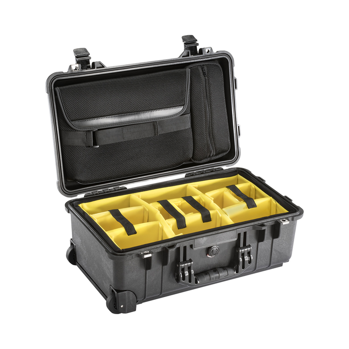 Pelican 1510SC Protector Studio Case with Padded Dividers & Lid Organizer Laptop Sleeve & Accessory Pouch - Black