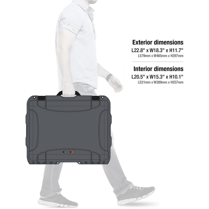 Nanuk 950 Wheeled Pro Photo Kit Protective Case with Padded Dividers & Lid Organizer - Graphite