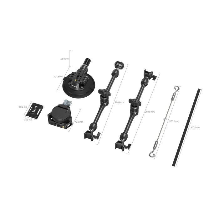 SmallRig SC-15K All-in-One 4-Arm Suction Cup Camera Mount Kit for Vehicle Shooting 3565
