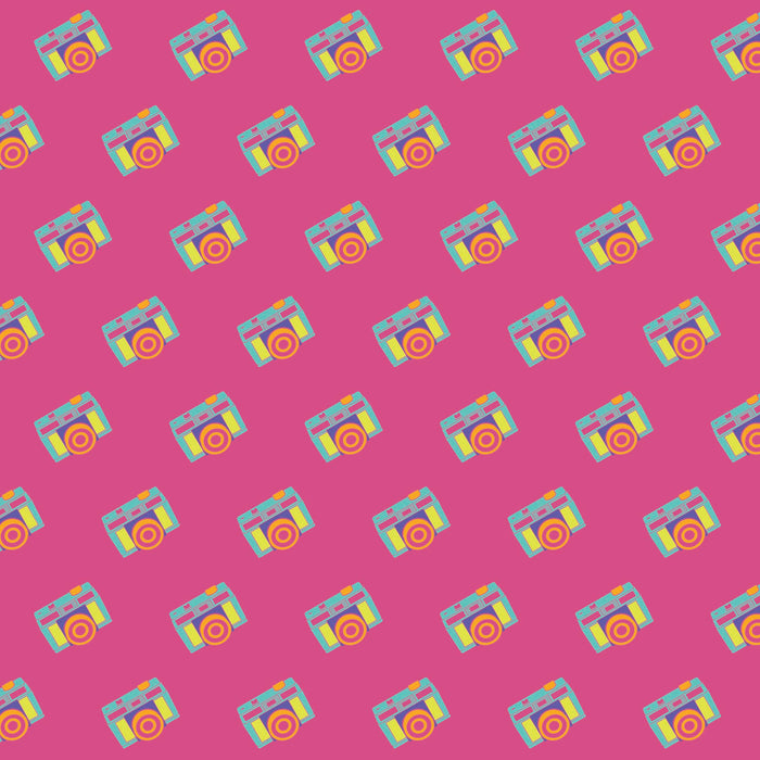 Neon Camera Gift Wrap, 10ft Roll - Pink