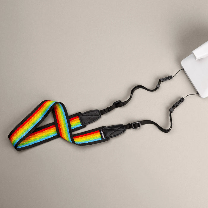 Polaroid Flat Camera Strap - Rainbow Black