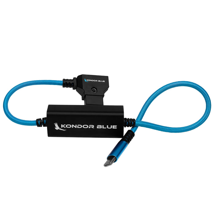 Kondor Blue D-Tap to USB-C Power Delivery Cable for Mirrorless Cameras & Laptops, 16" - Kondor Blue