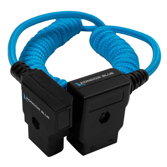 Kondor Blue D-Tap Extension Male to Female Coiled Cable, 16" - Kondor Blue