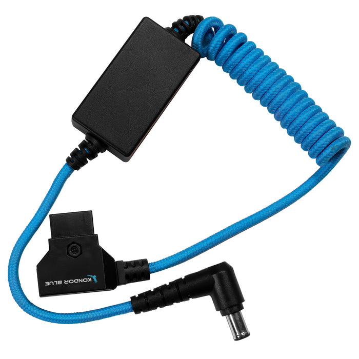 Kondor Blue Coiled D-Tap to 19.5V Regulated DC Power Cable for Sony FX9/FX6