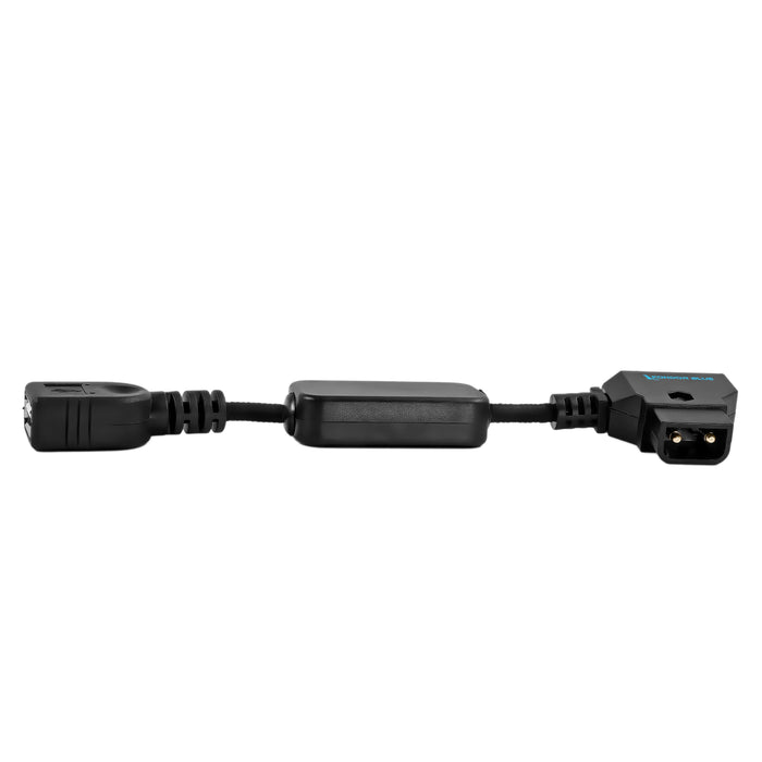 Kondor Blue D-Tap to 5V USB Female Converter Cable for Gold Mount/V-Mount Battery, 6" - Raven Black