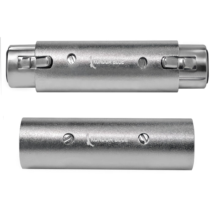 Kondor Blue 3-Pin XLR Adapter Set, Male to Male & Female to Female Adapters (2-Pack)