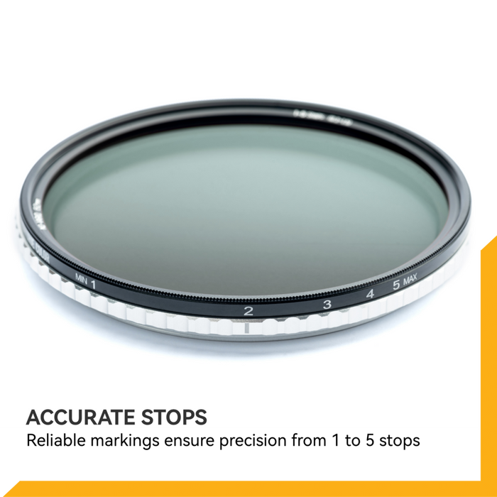 NiSi 77mm True Color ND-VARIO Pro Nano 1-5 Stops Variable Neutral Density Filter