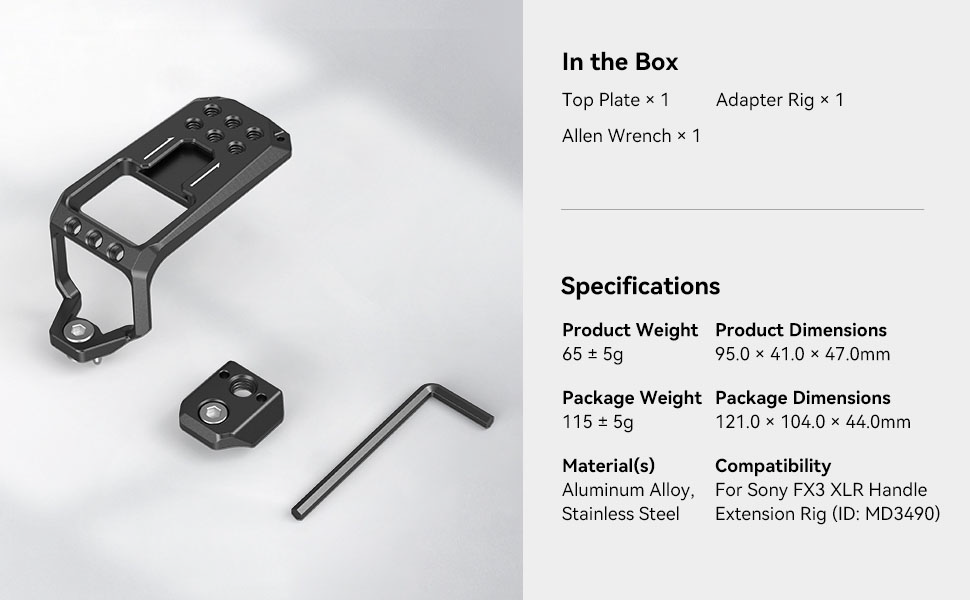 SmallRig Top Plate for Sony FX30 & FX3 XLR Unit