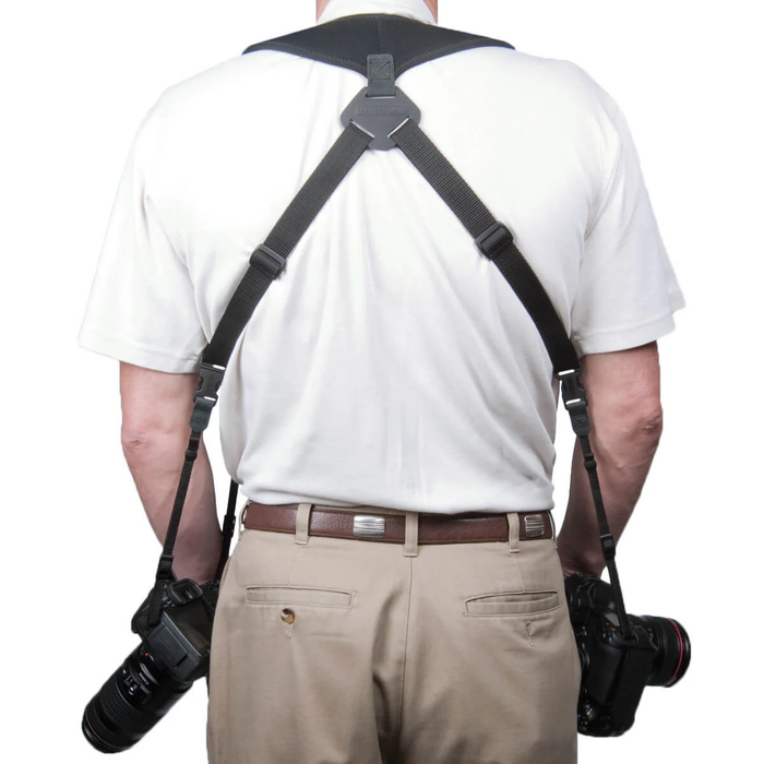 Op/Tech Dual Harness Strap with 3/8" Connectors, Regular 20-31" - Black