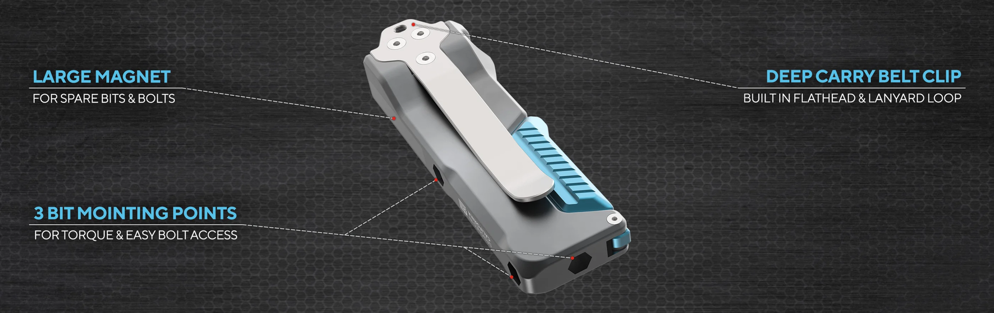 Kondor Blue EDC Multi-Tool Bit Driver V2 - Raven Black