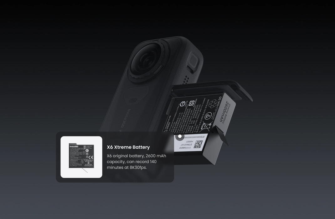 Insta360 X6 360° 8K Camera Standard Bundle - Midnight Black