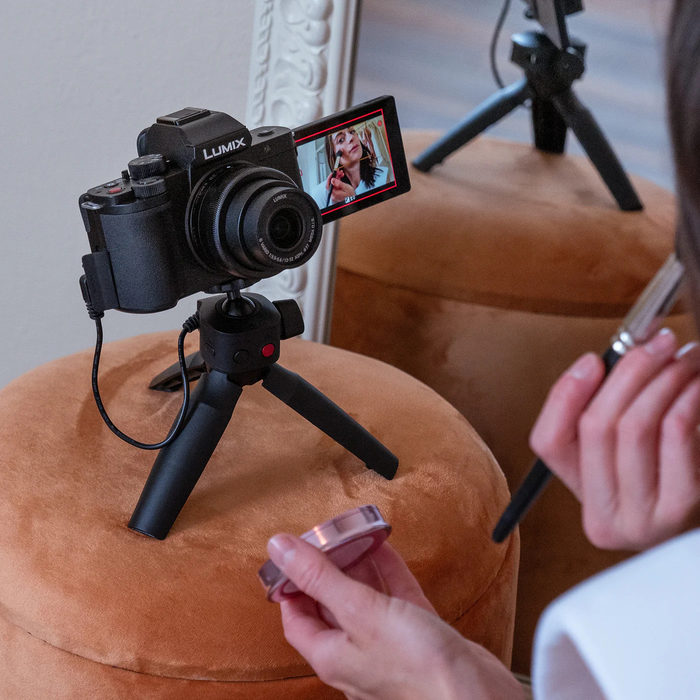 Lumix G100D Mirrorless Camera with 12-32mm f/3.5-5.6 Lens and Tripod Grip