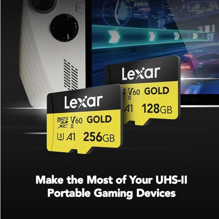 Lexar Professional 128GB GOLD V60 UHS-II microSDXC Memory Card