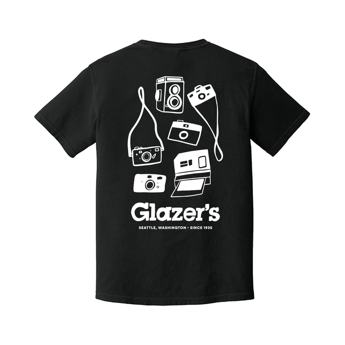 Glazer's Camera Collage T-Shirt Black - Large