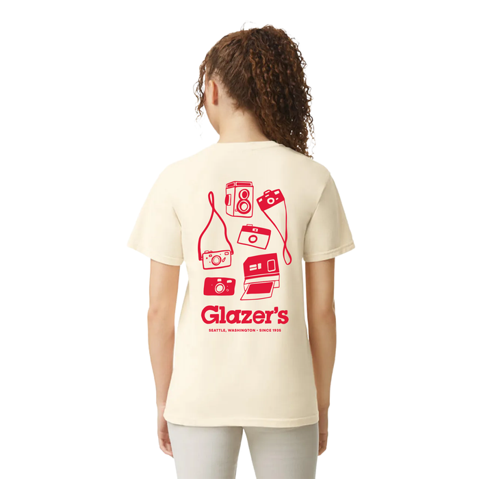Glazer's Camera Collage T-Shirt Ivory - XL