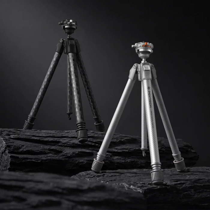 PGYTECH ZiPod Travel Carbon Fiber Tripod with Ballhead - Glacier Silver