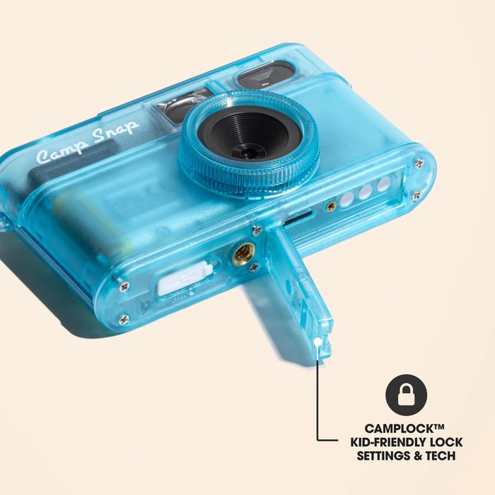 Camp Snap 2 Screen-Free Digital Camera - Blue Rush (Transparent)